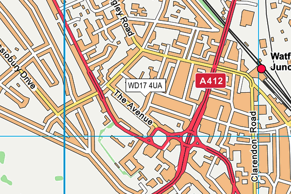 WD17 4UA map - OS VectorMap District (Ordnance Survey)