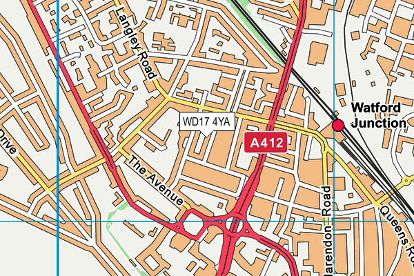 WD17 4YA map - OS VectorMap District (Ordnance Survey)