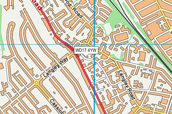 WD17 4YW map - OS VectorMap District (Ordnance Survey) WD17 4YW map - OS VectorMap District (Ordnance Survey)