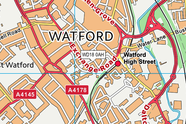 WD18 0AH map - OS VectorMap District (Ordnance Survey) WD18 0AH map - OS VectorMap District (Ordnance Survey)