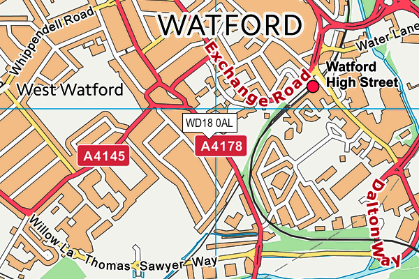 WD18 0AL map - OS VectorMap District (Ordnance Survey) WD18 0AL map - OS VectorMap District (Ordnance Survey)