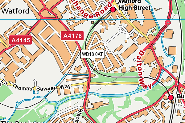 WD18 0AT map - OS VectorMap District (Ordnance Survey) WD18 0AT map - OS VectorMap District (Ordnance Survey)