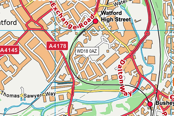 WD18 0AZ map - OS VectorMap District (Ordnance Survey) WD18 0AZ map - OS VectorMap District (Ordnance Survey)