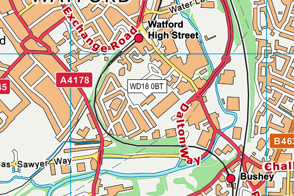 WD18 0BT map - OS VectorMap District (Ordnance Survey) WD18 0BT map - OS VectorMap District (Ordnance Survey)