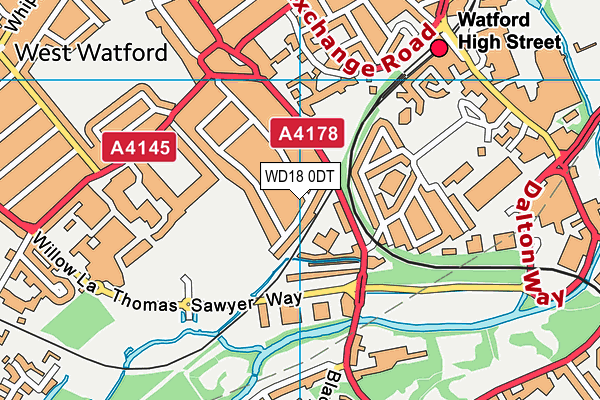 WD18 0DT map - OS VectorMap District (Ordnance Survey) WD18 0DT map - OS VectorMap District (Ordnance Survey)