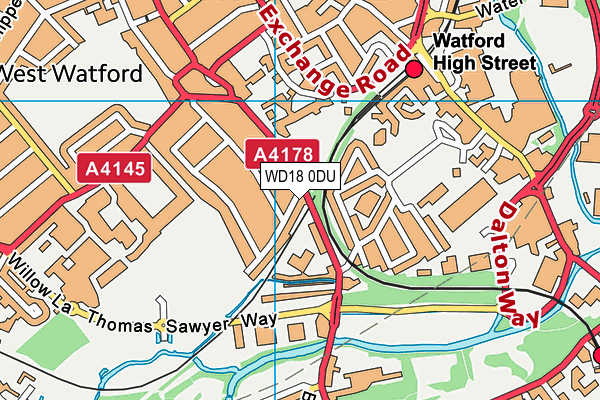 WD18 0DU map - OS VectorMap District (Ordnance Survey) WD18 0DU map - OS VectorMap District (Ordnance Survey)