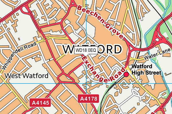 WD18 0EQ map - OS VectorMap District (Ordnance Survey) WD18 0EQ map - OS VectorMap District (Ordnance Survey)