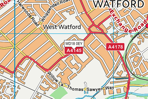 WD18 0EY map - OS VectorMap District (Ordnance Survey) WD18 0EY map - OS VectorMap District (Ordnance Survey)