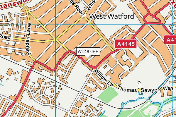 WD18 0HF map - OS VectorMap District (Ordnance Survey) WD18 0HF map - OS VectorMap District (Ordnance Survey)
