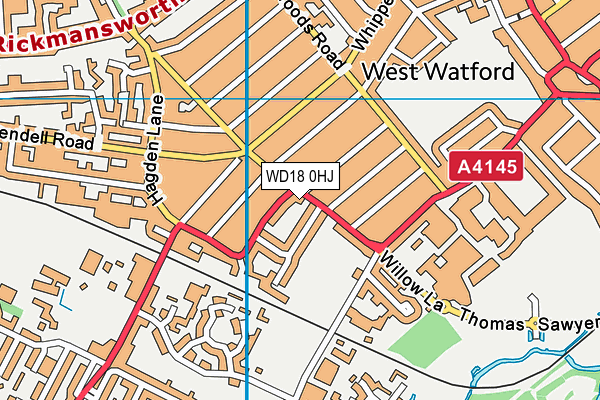 WD18 0HJ map - OS VectorMap District (Ordnance Survey) WD18 0HJ map - OS VectorMap District (Ordnance Survey)