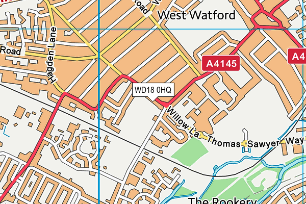 WD18 0HQ map - OS VectorMap District (Ordnance Survey) WD18 0HQ map - OS VectorMap District (Ordnance Survey)