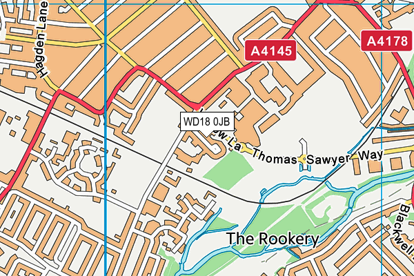 WD18 0JB map - OS VectorMap District (Ordnance Survey) WD18 0JB map - OS VectorMap District (Ordnance Survey)