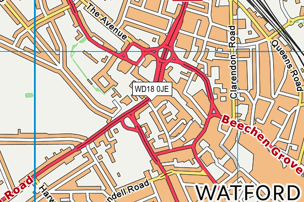 WD18 0JE map - OS VectorMap District (Ordnance Survey) WD18 0JE map - OS VectorMap District (Ordnance Survey)