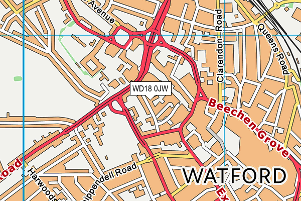 WD18 0JW map - OS VectorMap District (Ordnance Survey) WD18 0JW map - OS VectorMap District (Ordnance Survey)