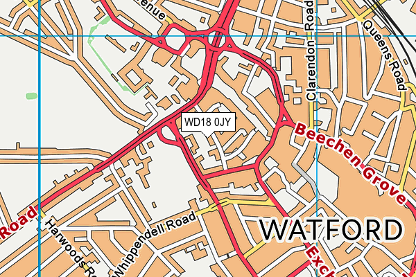 WD18 0JY map - OS VectorMap District (Ordnance Survey) WD18 0JY map - OS VectorMap District (Ordnance Survey)