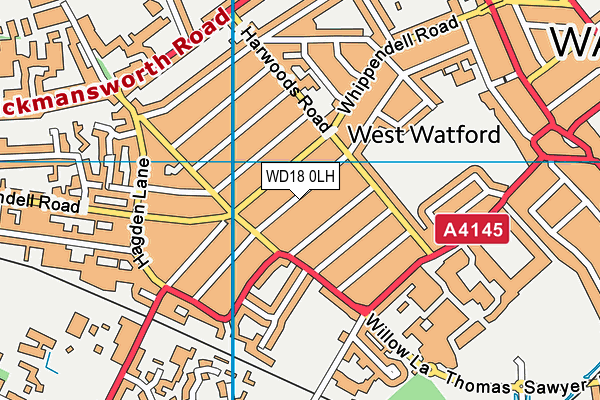 WD18 0LH map - OS VectorMap District (Ordnance Survey) WD18 0LH map - OS VectorMap District (Ordnance Survey)