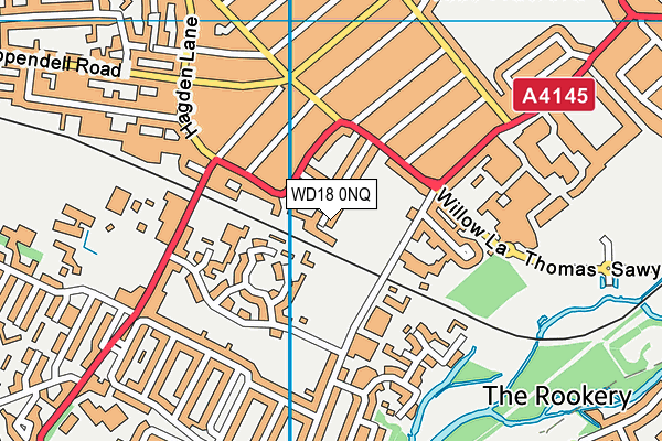 WD18 0NQ map - OS VectorMap District (Ordnance Survey)