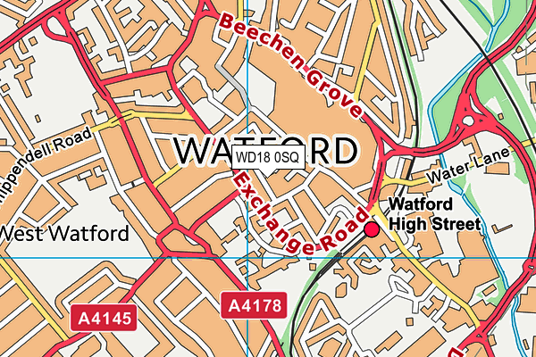 WD18 0SQ map - OS VectorMap District (Ordnance Survey) WD18 0SQ map - OS VectorMap District (Ordnance Survey)