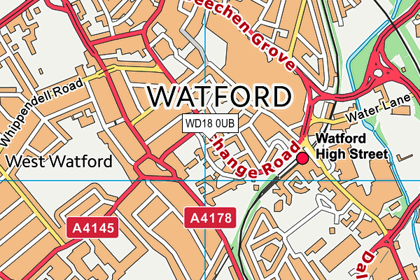 WD18 0UB map - OS VectorMap District (Ordnance Survey) WD18 0UB map - OS VectorMap District (Ordnance Survey)