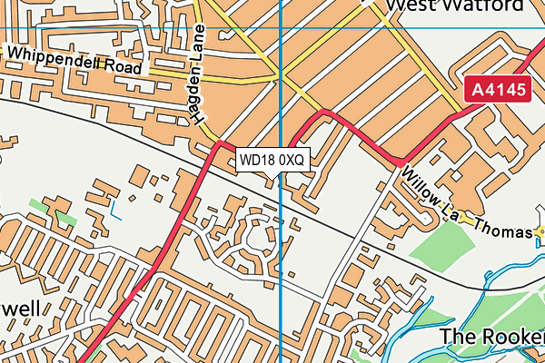 WD18 0XQ map - OS VectorMap District (Ordnance Survey) WD18 0XQ map - OS VectorMap District (Ordnance Survey)