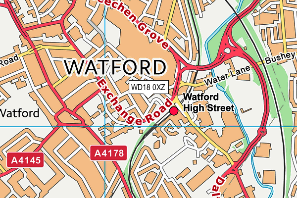 WD18 0XZ map - OS VectorMap District (Ordnance Survey) WD18 0XZ map - OS VectorMap District (Ordnance Survey)