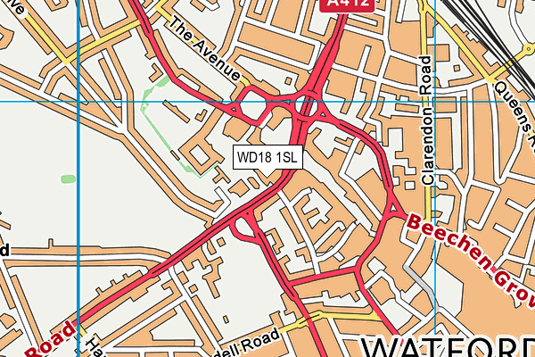 WD18 1SL map - OS VectorMap District (Ordnance Survey) WD18 1SL map - OS VectorMap District (Ordnance Survey)