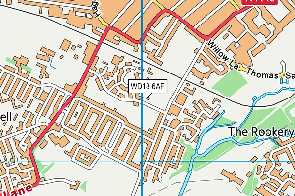 WD18 6AF map - OS VectorMap District (Ordnance Survey) WD18 6AF map - OS VectorMap District (Ordnance Survey)
