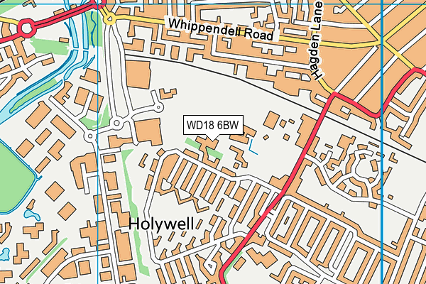 WD18 6BW map - OS VectorMap District (Ordnance Survey)