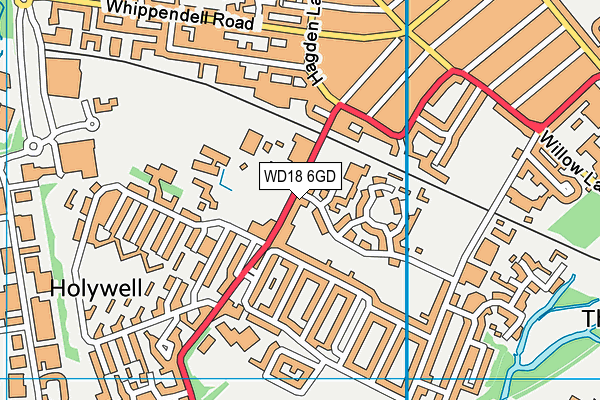 WD18 6GD map - OS VectorMap District (Ordnance Survey) WD18 6GD map - OS VectorMap District (Ordnance Survey)