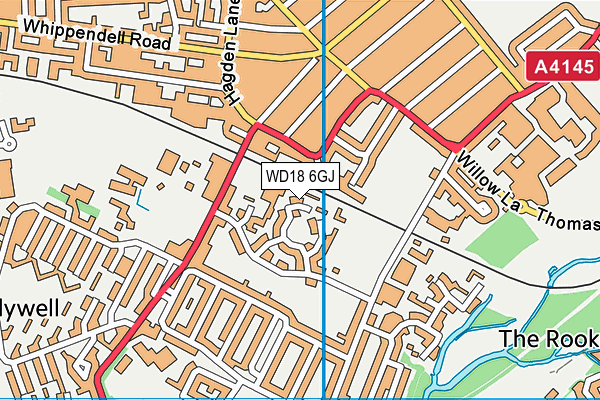 WD18 6GJ map - OS VectorMap District (Ordnance Survey) WD18 6GJ map - OS VectorMap District (Ordnance Survey)