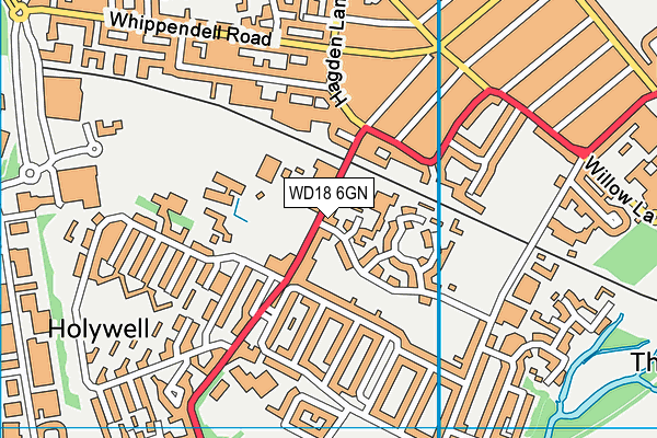 WD18 6GN map - OS VectorMap District (Ordnance Survey)