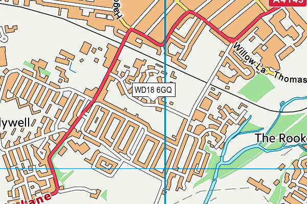 WD18 6GQ map - OS VectorMap District (Ordnance Survey) WD18 6GQ map - OS VectorMap District (Ordnance Survey)