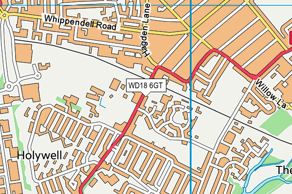 WD18 6GT map - OS VectorMap District (Ordnance Survey) WD18 6GT map - OS VectorMap District (Ordnance Survey)