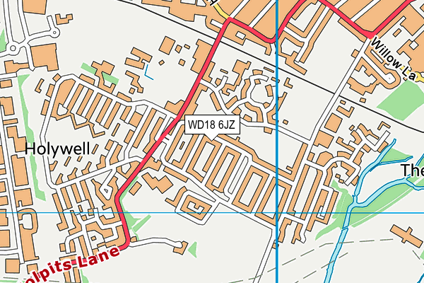 WD18 6JZ map - OS VectorMap District (Ordnance Survey) WD18 6JZ map - OS VectorMap District (Ordnance Survey)