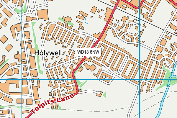 WD18 6NW map - OS VectorMap District (Ordnance Survey)