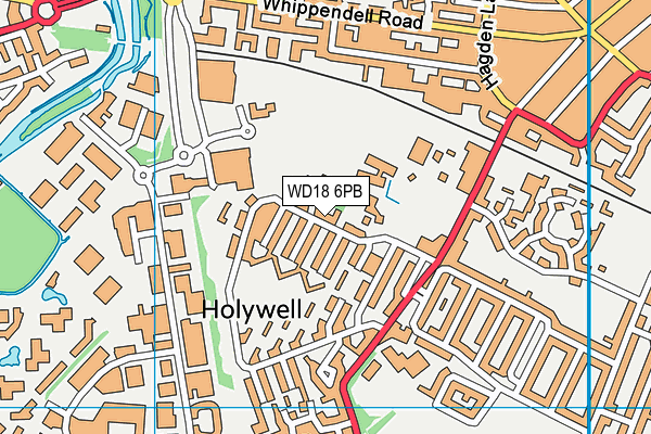 WD18 6PB map - OS VectorMap District (Ordnance Survey) WD18 6PB map - OS VectorMap District (Ordnance Survey)