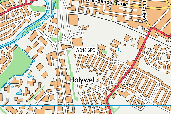 WD18 6PD map - OS VectorMap District (Ordnance Survey)