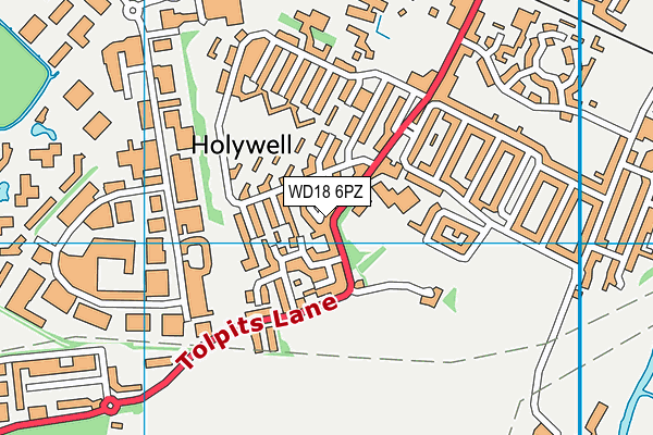 WD18 6PZ map - OS VectorMap District (Ordnance Survey)