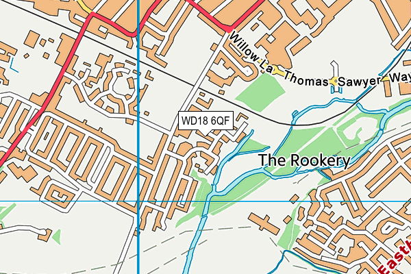 WD18 6QF map - OS VectorMap District (Ordnance Survey) WD18 6QF map - OS VectorMap District (Ordnance Survey)