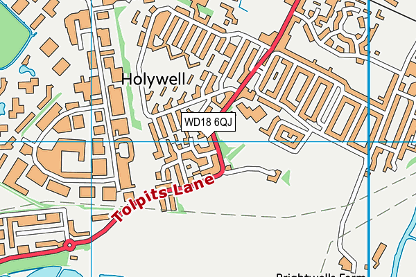 WD18 6QJ map - OS VectorMap District (Ordnance Survey)