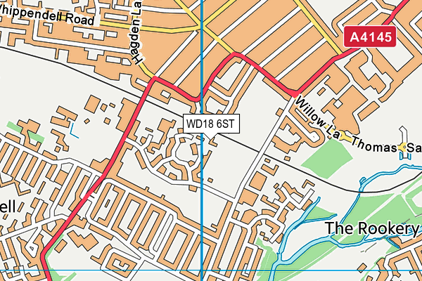 WD18 6ST map - OS VectorMap District (Ordnance Survey) WD18 6ST map - OS VectorMap District (Ordnance Survey)