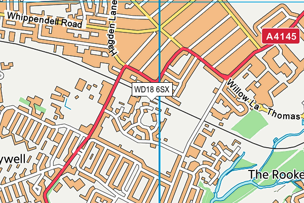 WD18 6SX map - OS VectorMap District (Ordnance Survey) WD18 6SX map - OS VectorMap District (Ordnance Survey)