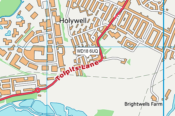 WD18 6UQ map - OS VectorMap District (Ordnance Survey)