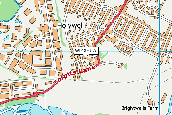 WD18 6UW map - OS VectorMap District (Ordnance Survey) WD18 6UW map - OS VectorMap District (Ordnance Survey)