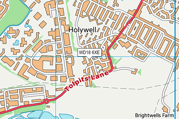 WD18 6XE map - OS VectorMap District (Ordnance Survey)