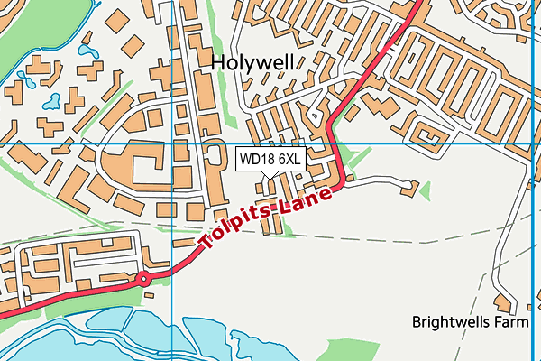WD18 6XL map - OS VectorMap District (Ordnance Survey)