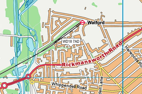 WD18 7AD map - OS VectorMap District (Ordnance Survey) WD18 7AD map - OS VectorMap District (Ordnance Survey)