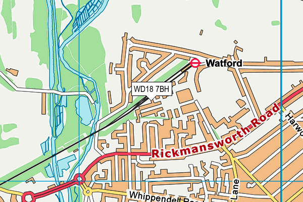 WD18 7BH map - OS VectorMap District (Ordnance Survey) WD18 7BH map - OS VectorMap District (Ordnance Survey)