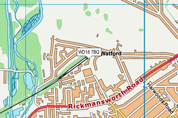 WD18 7BQ map - OS VectorMap District (Ordnance Survey) WD18 7BQ map - OS VectorMap District (Ordnance Survey)