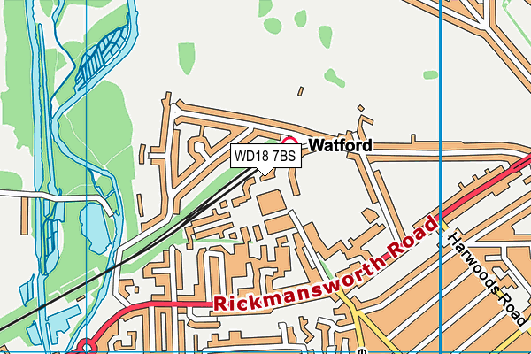 WD18 7BS map - OS VectorMap District (Ordnance Survey) WD18 7BS map - OS VectorMap District (Ordnance Survey)